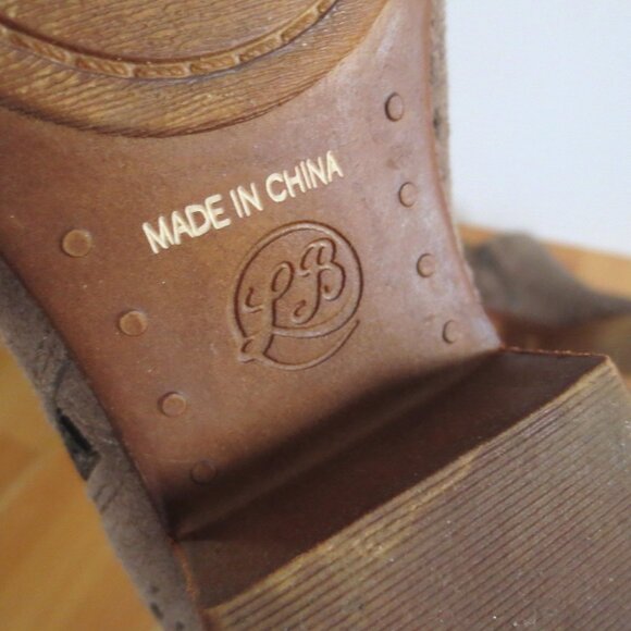 Lucky Brand Beige Tan Suede Leather Zip Ankle Booties Classic Neutral Boots - Picture 6 of 7